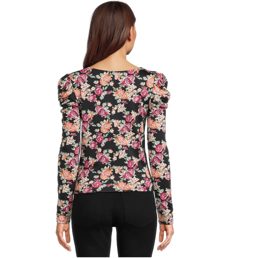 🌴Women’s Self Esteem V Neck Cinch Front Puffed Shoulder Long Sleeve Shirt - Picture 2 of 11